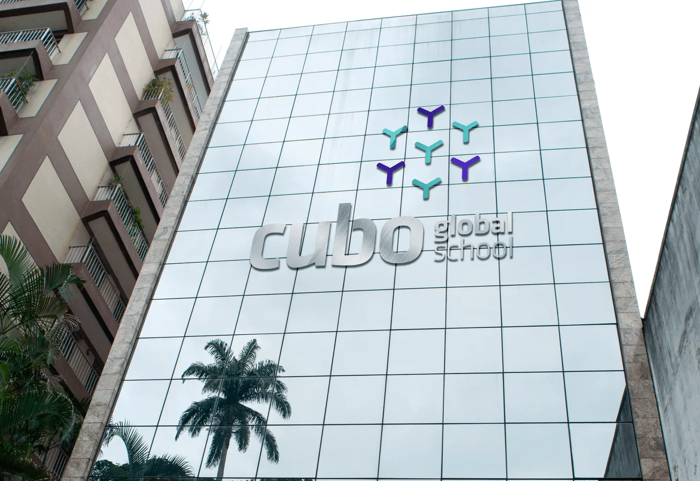 Fachada da unidade Botafogo do Cubo Global School